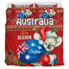 Aboriginal Christmas Bedding Set - Custom Australia Koala Ugly Christmas with Aboriginal Inspired Red Bedding Set