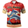 Redcliffe Dolphins Christmas Polo Shirt - Custom Redcliffe Dolphins Christmas with Ugly Pattern and Aboriginal Inspired Polo Shirt