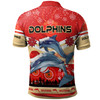 Redcliffe Dolphins Christmas Polo Shirt - Custom Redcliffe Dolphins Christmas with Ugly Pattern and Aboriginal Inspired Polo Shirt