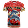 Redcliffe Dolphins Christmas T-shirt - Custom Redcliffe Dolphins Christmas with Ugly Pattern and Aboriginal Inspired T-shirt