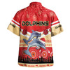 Redcliffe Dolphins Christmas Hawaiian Shirt - Custom Redcliffe Dolphins Christmas with Ugly Pattern and Aboriginal Inspired