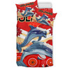 Redcliffe Dolphins Christmas Bedding Set - Redcliffe Dolphins Christmas with Ugly Pattern and Aboriginal Inspired Bedding Set