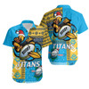 Gold Coast Titans Hawaiian Shirt - Christmas Snowflakes Gold Coast Titans Mascot Hawaiian Shirt