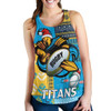 Gold Coast Titans Women Racerback Tank - Christmas Snowflakes Gold Coast Titans Mascot Women Racerback Tank