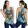 Gold Coast Titans Women Racerback Tank - Christmas Snowflakes Gold Coast Titans Mascot Women Racerback Tank