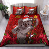 Aboriginal Christmas Bedding Set - Aussie Koala Christmas Poinsettia with Aboriginal Inspired Bedding Set