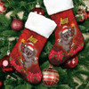 Aboriginal Christmas Stocking - Aussie Koala Christmas Poinsettia with Aboriginal Inspired Stocking