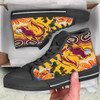 Brisbane Broncos High Top Shoes - Go Mighty Broncos Indigenous Art