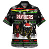 Penrith Panthers Christmas Hawaiian Shirt - Custom Penrith Panthers Ugly Christmas And Aboriginal Patterns Hoodie