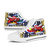 North Queensland Christmas High Top Shoes - Custom Merry Christmas North Queensland With Dot Art Painting Footprints