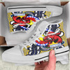 North Queensland Christmas High Top Shoes - Custom Merry Christmas North Queensland With Dot Art Painting Footprints