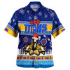Gold Coast Titans Christmas Hawaiian Shirt - Custom Gold Coast Titans Ugly Christmas And Aboriginal Patterns Hoodie