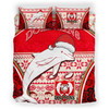 Redcliffe Dolphins Bedding Set - Christmas Redcliffe Dolphins Mascot Bedding Set