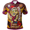 Cane Toads Christmas Polo Shirt - Custom QLD Go Maroons Cane Toads Aboriginal Inspired With Snowflake Polo Shirt