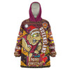 Cane Toads Christmas Snug Hoodie - Custom QLD Go Maroons Cane Toads Aboriginal Inspired With Snowflake Oodie Blanket