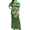 South Sydney Rabbitohs Women Off Shoulder Long Dress - Rabbitohs Pride Of The League Aboriginal Patterns