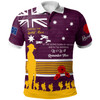 Australia Broncos Anzac Custom Polo Shirt - Keeping the Spirit Alive Polo Shirt