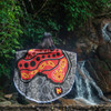 Australia Aboriginal Inspired Beach Blanket - Indigenous Inspired Red Australian Map Camping Beach Blanket
