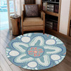 Australia Aboriginal Inspired Round Rug - Cross Hatching Inspired Campsite Round Rug