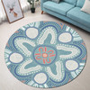 Australia Aboriginal Inspired Round Rug - Cross Hatching Inspired Campsite Round Rug