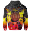 Australia Aboriginal Inspired Hoodie - Indigenous Circle Dot Painting Hand Art