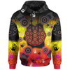 Australia Aboriginal Inspired Hoodie - Indigenous Circle Dot Painting Hand Art