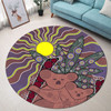 Australia Aboriginal Inspired Round Rug - Aboriginal Inspired Koala & Baby Style Art Round Rug