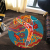 Australia Aboriginal Inspired Round Rug - Aboriginal Inspired Style Art Round Rug