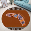 Australia Aboriginal Inspired Round Rug - Aboriginal Style Boomerang Round Rug