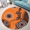 Australia Aboriginal Inspired Round Rug - Aboriginal Art Background With Lizard Style Art Round Rug