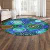 Australia Aboriginal Inspired Round Rug - Aboriginal Sea Turtles And Jellyfish Style Art Round Rug