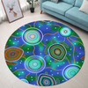 Australia Aboriginal Inspired Round Rug - Aboriginal Sea Turtles And Jellyfish Style Art Round Rug