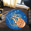 Australia Aboriginal Inspired Round Rug - Aboriginal Art Vector Background Depicting Jellyfish Round Rug