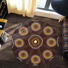 Australia Aboriginal Inspired Round Rug - Aboriginal Dot Art Round Rug