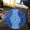 Australia Aboriginal Inspired Round Rug - Aboriginal Dot Art Vector Painting With Turtle Round Rug