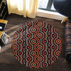 Australia Aboriginal Inspired Round Rug - Aboriginal Dot Art Vector Seamless Pattern Background Round Rug