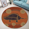 Australia Aboriginal Inspired Round Rug - Echidna Aboriginal Styled Dot Painting Artwork Round Rug