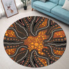 Australia Aboriginal Inspired Round Rug - Aboriginal Style Of Background Round Rug