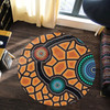 Australia Aboriginal Inspired Round Rug - Aboriginal Style Of Dot Painting Round Rug