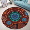 Australia Aboriginal Inspired Round Rug - Aboriginal Art Vector Background Round Rug