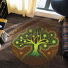Australia Aboriginal Inspired Round Rug - Aboriginal Dot Art Vector Painting With Tree Round Rug