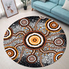 Australia Aboriginal Inspired Round Rug - Aboriginal Dot Art Vector Painting Connection Concept Round Rug