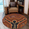 Australia Aboriginal Inspired Round Rug - Aboriginal Style Of Dot Background Depicting Victory Round Rug