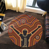 Australia Aboriginal Inspired Round Rug - Aboriginal Style Of Dot Background Depicting Victory Round Rug