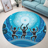 Australia Aboriginal Inspired Round Rug -  Aboriginal Style Of Landscape Background Round Rug