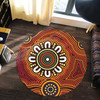 Australia Aboriginal Inspired Round Rug - Aboriginal Style Of Dot Background Connection Round Rug