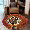 Australia Aboriginal Inspired Round Rug - Aboriginal Style Of Dot Background Connection Round Rug