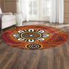 Australia Aboriginal Inspired Round Rug - Aboriginal Style Of Dot Background Connection Round Rug