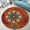 Australia Aboriginal Inspired Round Rug - Aboriginal Style Of Dot Background Connection Round Rug