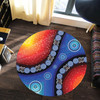 Australia Aboriginal Inspired Round Rug - Aboriginal Style Of Dot Background Rainbow Color Round Rug